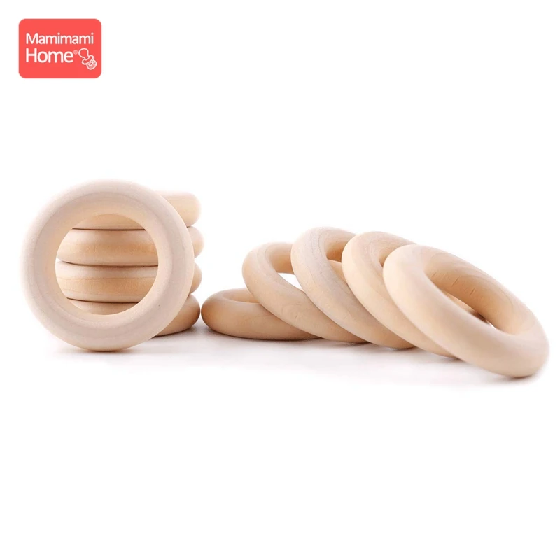 Mamihome 10/5/3pc Maple Wooden Ring Wood Teething Children Goods DIY For Nursing Necklace Rattles Wooden Blank Rodent Bpa Free 3