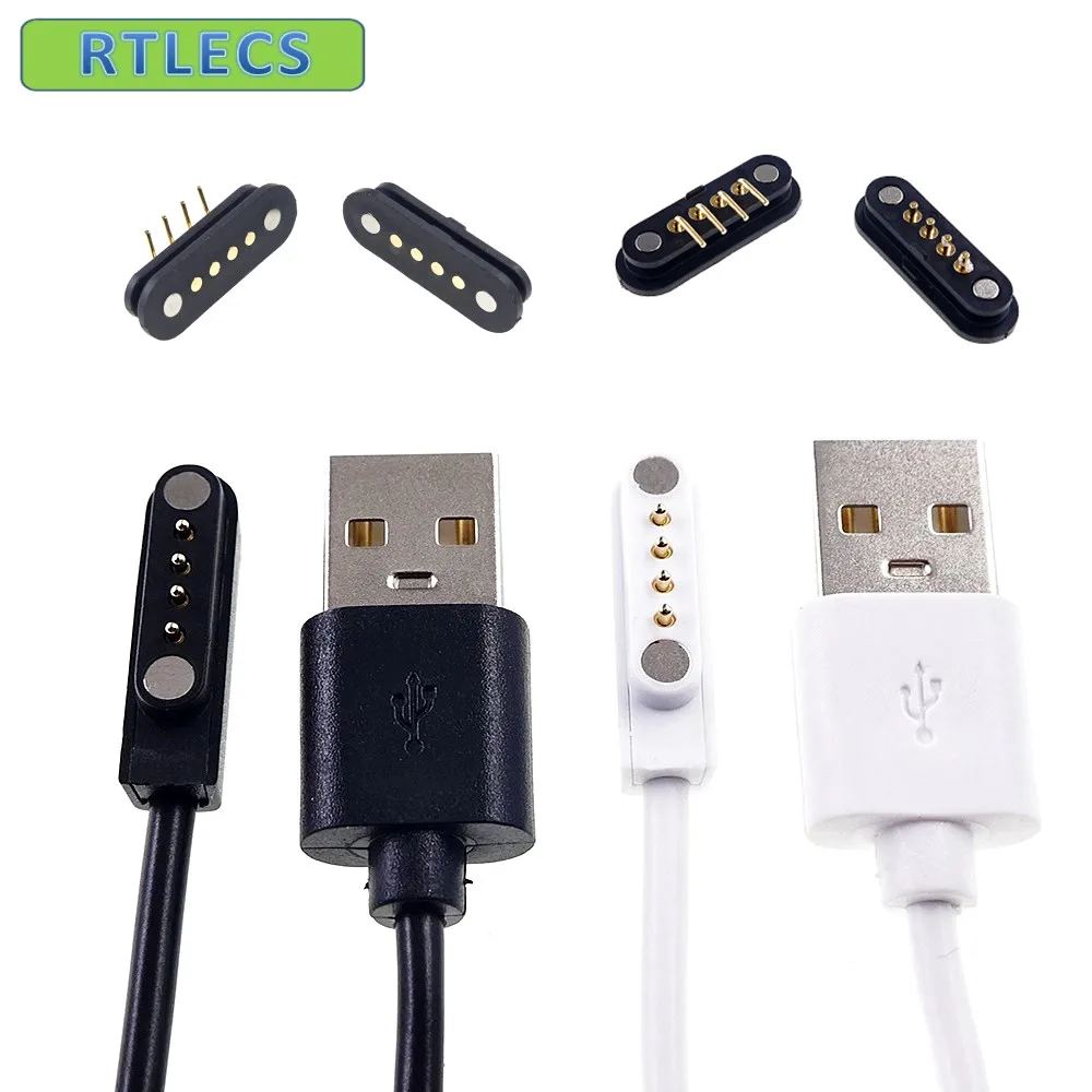Магнитный 4-контактный разъем Pogo 2 комплекта зарядный USB-кабель передача данных