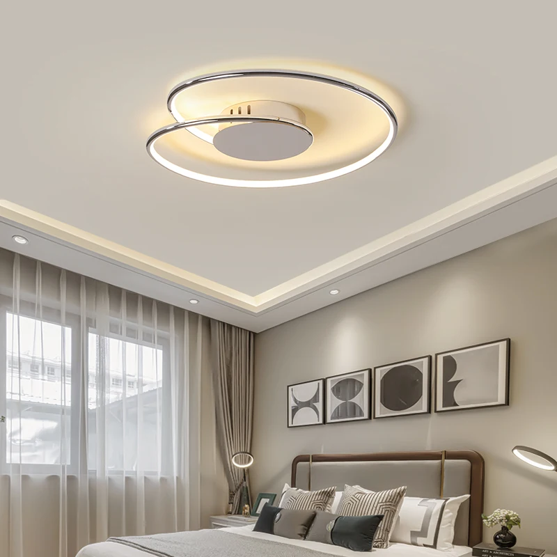 Горячие хромированные/позолоченные современные светодиодные потолочные лампы для гостиной спальни Кабинета дома деко 90-260 в потолочный светильник fixtues