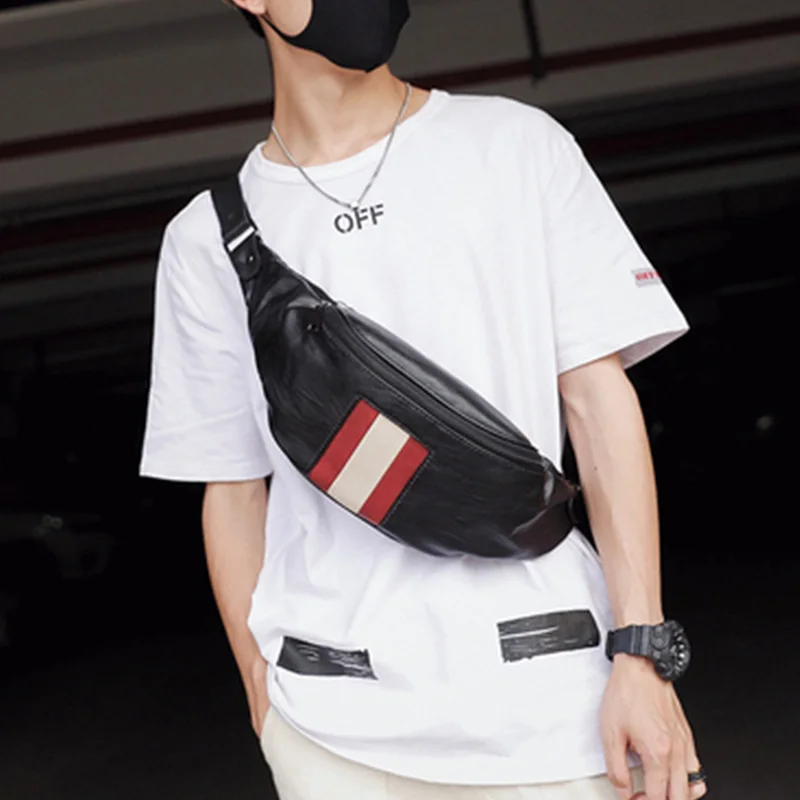 

Waist Pack Fanny Pack Man Belt Pouch Street Hip Bag High Capacity Banana Bag Leather Young Kidney Money Belt Shoulder Package