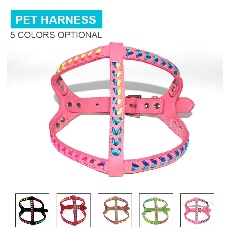 

Manual Dog Harness Adjustable Colorful Woven Soft Pet Vest Shining Diamonds Outdoor Walking Runing Dogs Harnesses Pets Supplies