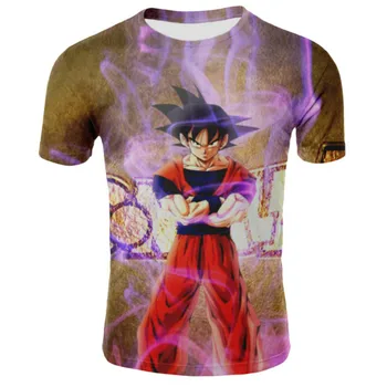 

New Super Saiyan 3D T-shirt Wukong Dragon Ball Z Anime Fashion Summer T-shirt Seven Dragon Cartoon Print Men's Clothing Anime