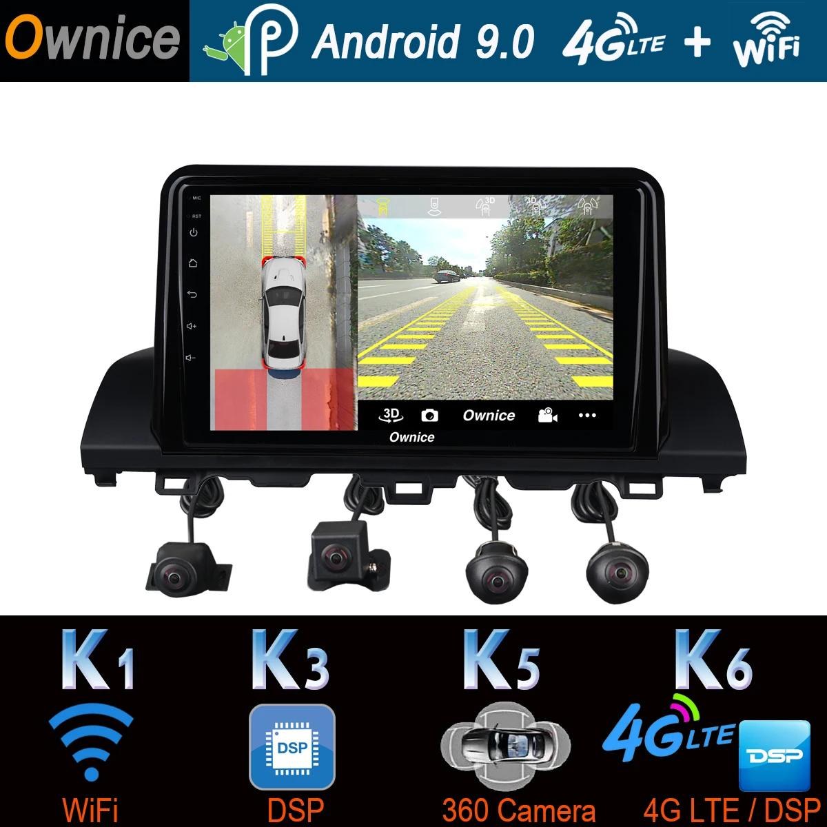 360 ° 4 ×камера Android 9 0 8 ядер 4G + 64G GPS навигация Радио CarPlay SPDIF DSP автомобильный