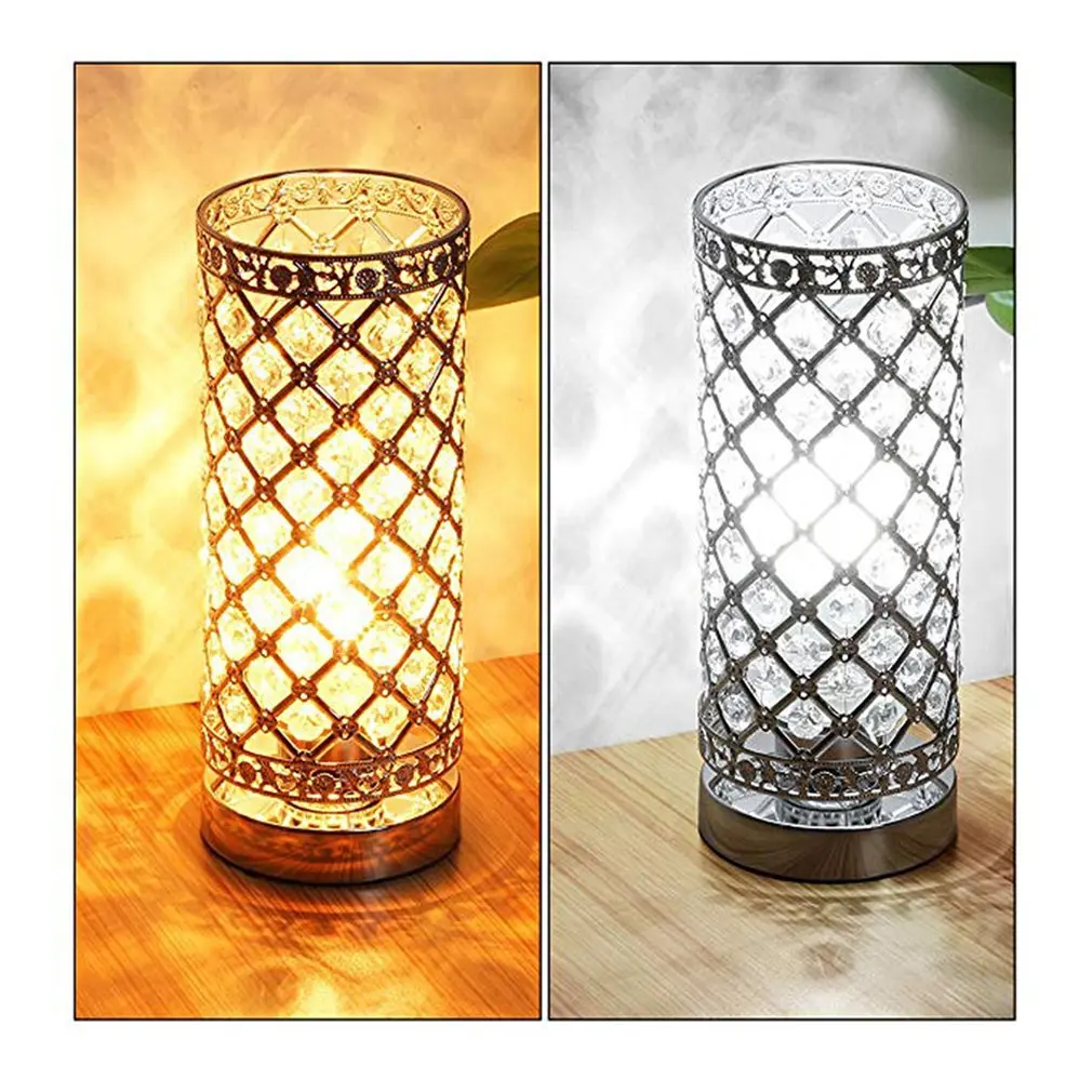 Conduziu a Lâmpada de Mesa Luxo Europeu Cristal Casa Quarto Sala Estar Luz Decorativa Chapeamento Ferragem Quente Luminária 7 High Quality Luzes e Iluminação