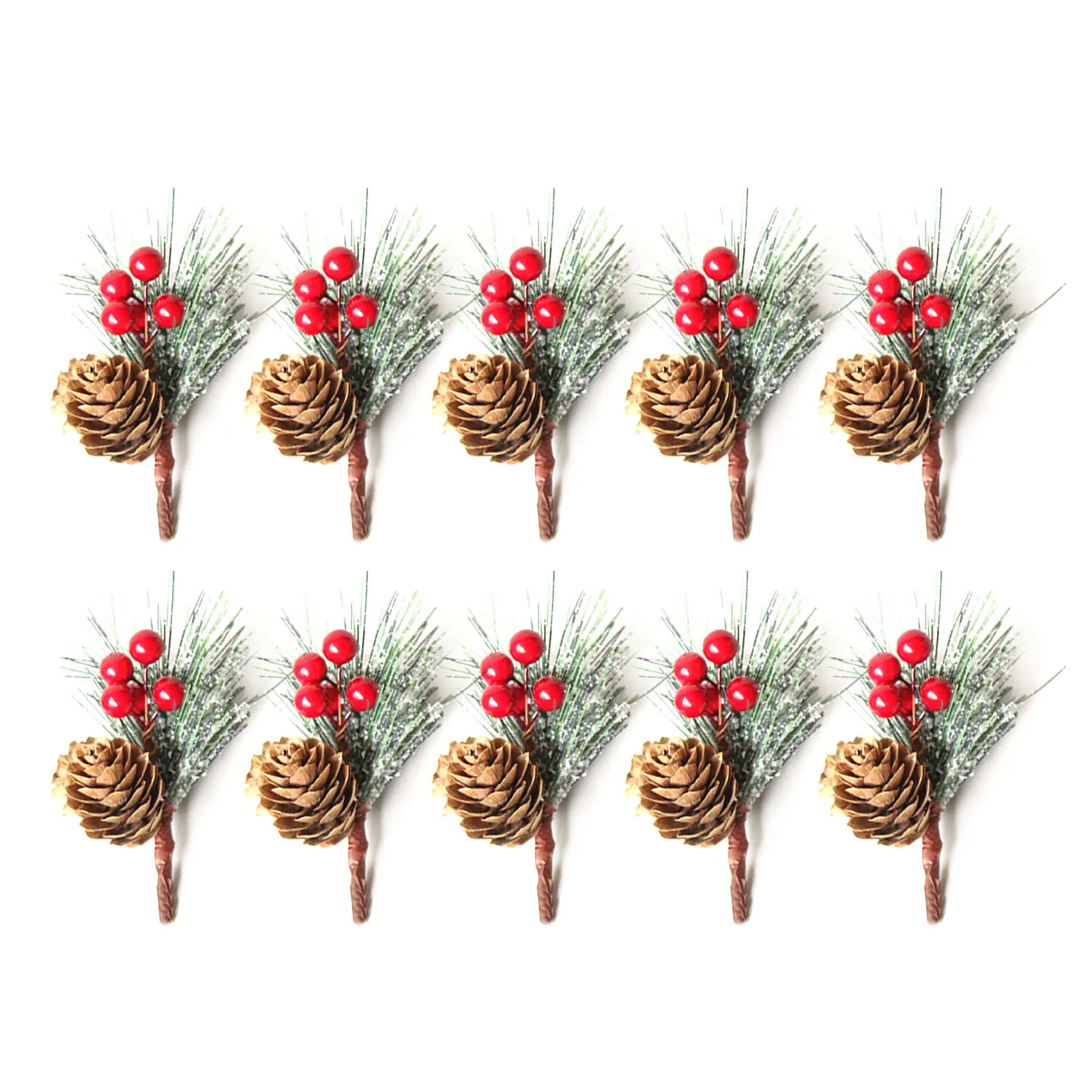 

Artificial Pine Needles Red Fruit Branches Simulation Berries Decorations Pine Needles Red Xmas Ornaments Christmas Decor