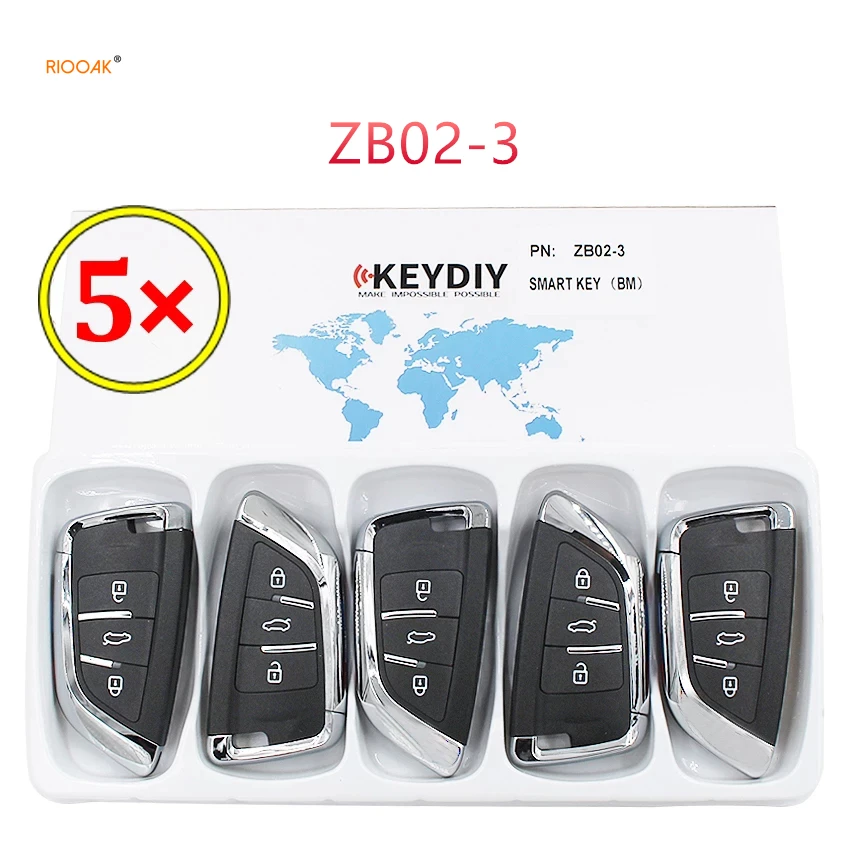 Riooak 5 Pz/Lotto Universale Bmw Stile Keydiy Zb02-3 Kd Smart Key Remote Per Kd-X2/Kd200/Kd900/Kd Mini/Urg200 Mustang Programmatore Chiave