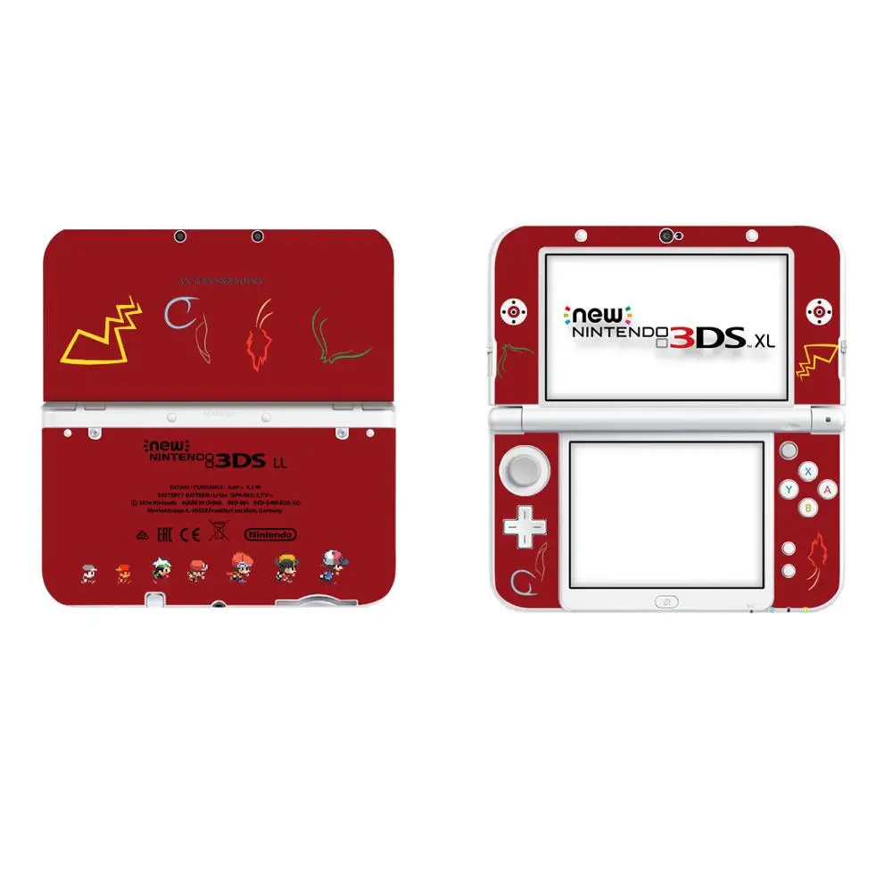 Pokemon Go Пикачу полное покрытие наклейка Кожа Наклейка для NEW 3DS XL Скины Наклейка s для NEW 3DS LL виниловая Защитная Наклейка