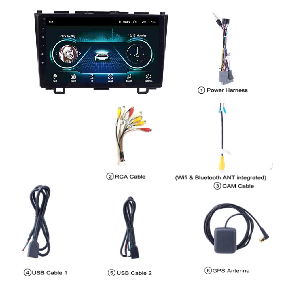 Android 8,1 " автомобильное радио для Honda CRV 2007-2011 dvd-плеер gps навигация видео Поддержка wifi/USB/BLuetooth