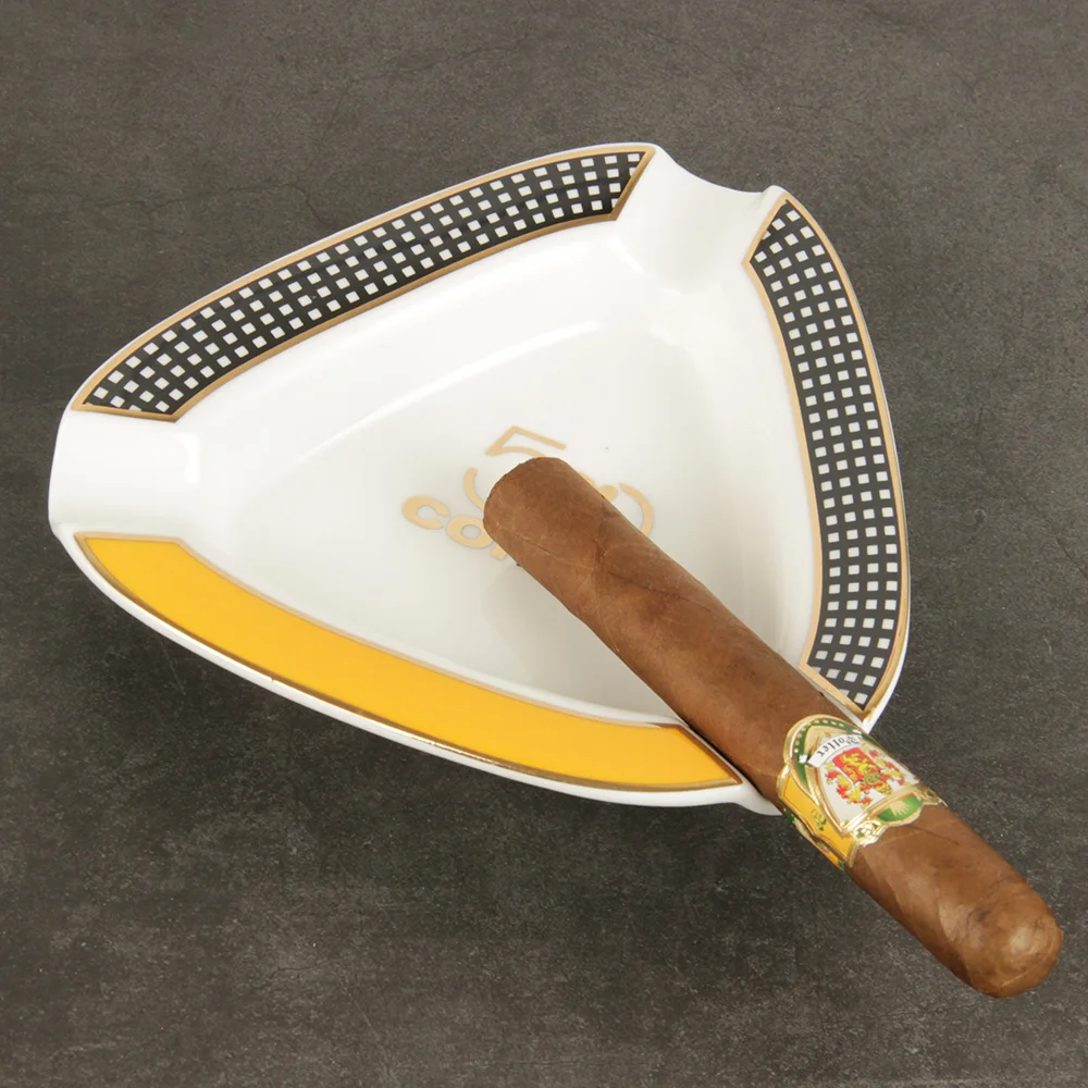 Cohiba Желтый Белый красивая керамическая пепельница для сигар 3 счета
