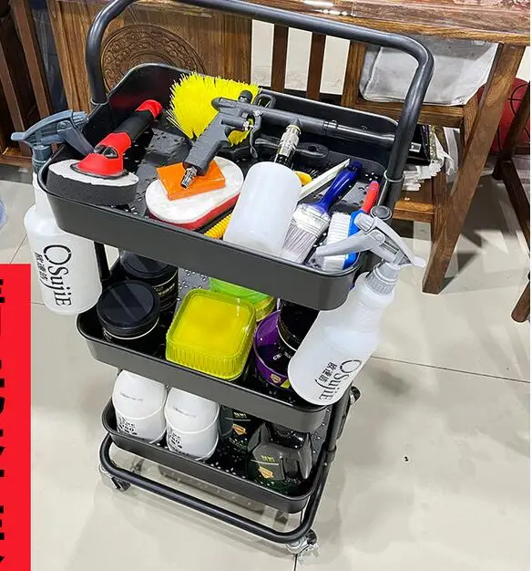 Store groceries in a three-tiered cart