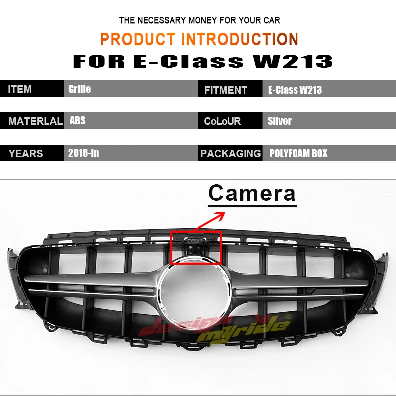 W213 AEAMG стиль с камерой спортивный бампер для e-класса W213 E63 E200 E250 E300 E350 E400 E500 Черная передняя гоночная решетка дюйма