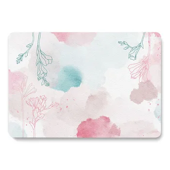 

Watercolor Pink Green Flowers Floral Pattern Laptop Case For MacBook Air 11.6 12 Retina 13.3 New Pro 15.4 16 inch Cover shell