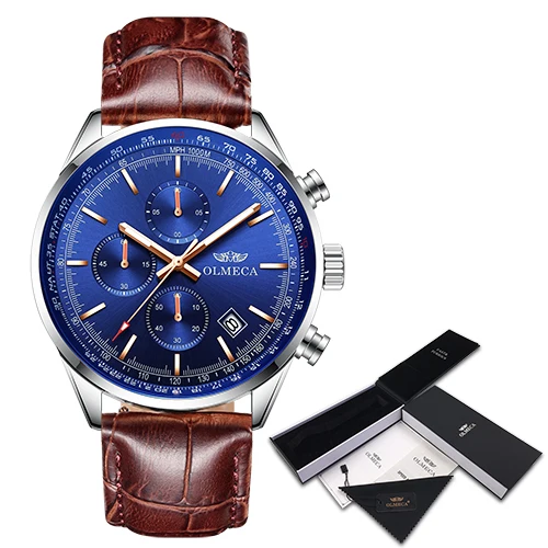 Silver Blue For Men OLMECA мужские часы Топ бренд Роскошные спортивные военные водонепроницаемые часы наручные часы оздоровительный Германий каменные часы для мужчин и женщин - Цвет: Silver Blue For Men