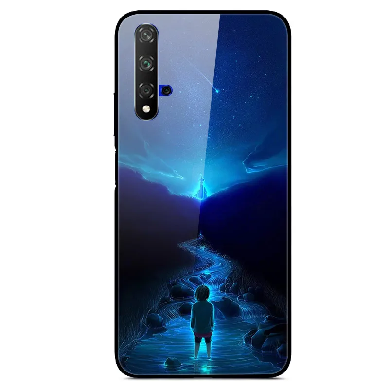 3D Cat Print Tempered Glass Phone Case Cover