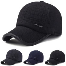 Хлопковая темно-синяя Удобная теплая утолщенная Кепка Snapback 1 шт. для мужчин с ушанками серая Черная мягкая бейсбольная кепка регулируемая