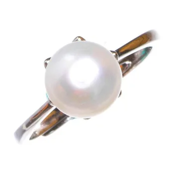 

Natural River Pearl Opening Handmade 925 Sterling Silver Ring 6.5 D1217