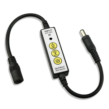 

Mini 3Keys Button IR LED Brightness Dimmer Wireless Controller 14Keys Remote Control for Single Color SMD Strip Light DC5-24V