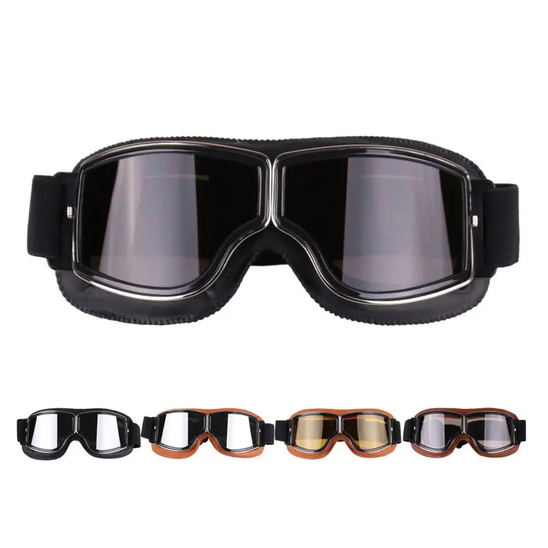 Motorcycle Goggles Helmet Pilot Scooter Retro Moto Outdoor Dirt Bike Riding Sunglasses Motocross Glasses Vintage Off-Road ATV