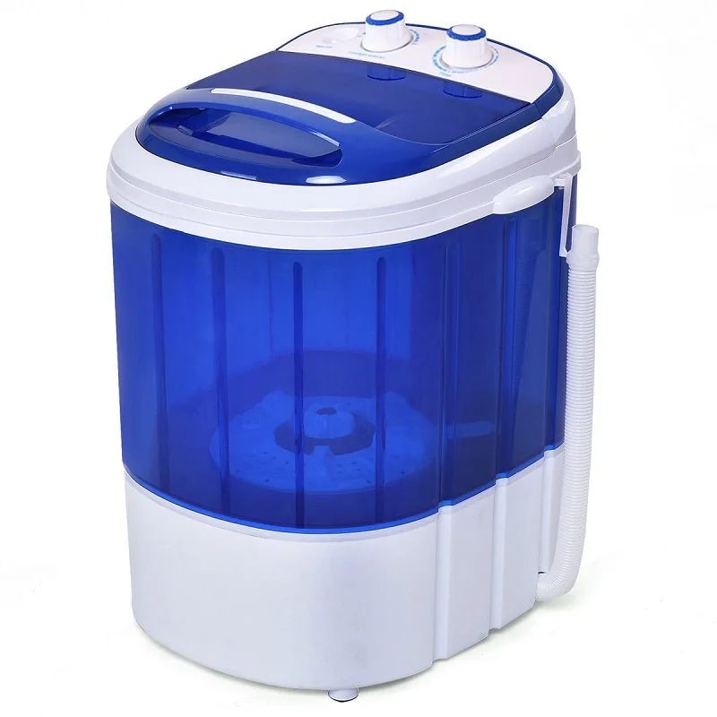 US $127.81 COSTWAY Mini Portable Washing Machine Electric Washer Compact Durable Laundry Single Tub with Spin Basket Home Appliances