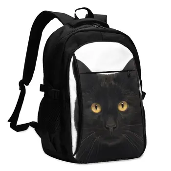 

Backpack 2020 Women Black Cat Image Back to School