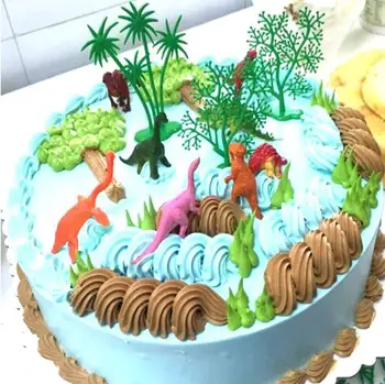

16Pcs/Set DIY Cake Decor cake Topper Jungle Dinosaur Decoration Cake Baking supplies For kids Birthday Party Gifts Supplies