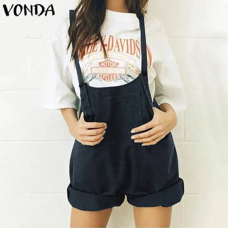 Women Jumpsuits Playsuits Casual Pants Sleeveless Rompers Short Pants VONDA 2020 Summer Sexy Pantalon Bottoms Femininas Women Jumpsuits Playsuits Casual Pants Sleeveless Rompers Short Pants VONDA 2020 Summer Sexy Pantalon Bottoms Femininas
