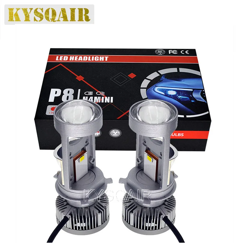 Kysqair nova alta brilhante h4 lâmpada led mini lente do projetor para automóveis 12v 24v 6000k branco canbus led h4 oi/baixo feixe de luz do carro