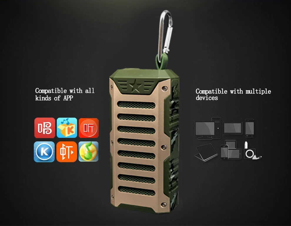 KYCXD bluetooth динамик для спорта на открытом воздухе маленький динамик портативный сабвуфер bluetooth ударопрочный и водонепроницаемый подсветка динамик