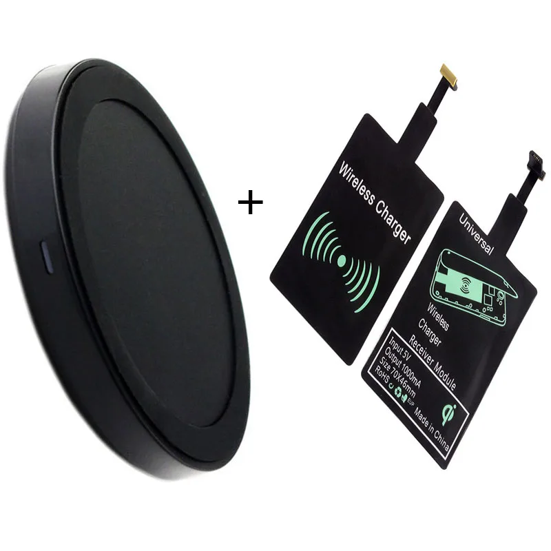Mini Kit Di Ricarica Wireless Universale Tascabile Caricabatterie Adattatore Qi Ricevitore Bobina Ricevitore Per Iphone5 6 6S 7 8 11 Huawei Xiaomi