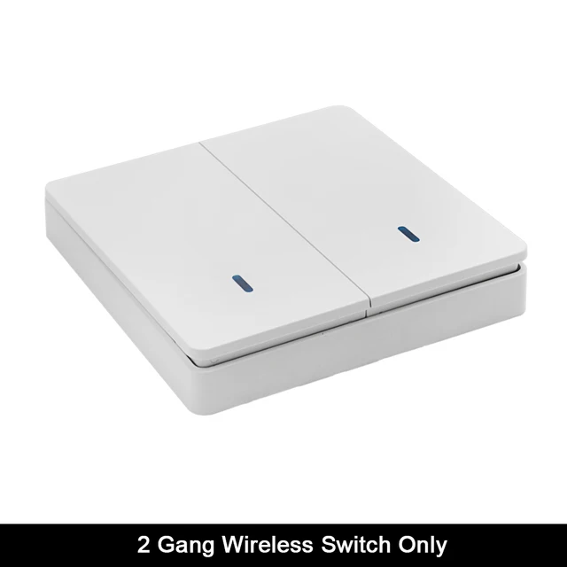 Rubrum Wall Switch 433Mhz Wireless RF 86 Wall Panel Transmitter Switch and AC 110V 220V Relay Receiver For Home Light LED Lamp 2 Gang Switch