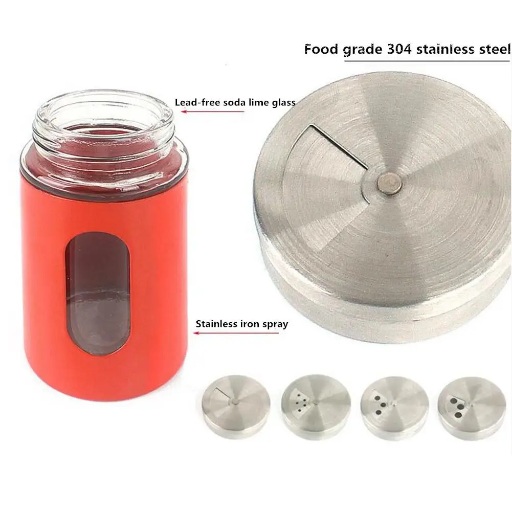 MeterMall Outdoor Condiment Bottle Set Sainless Steel Camping Barbecue Kitchen Accessory