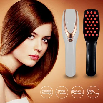 

Hair Detangling Comb Electric LED Photon Light Therapy Hairdressing Brushes Combs Massage Women Comb Vibration Scalp Massager