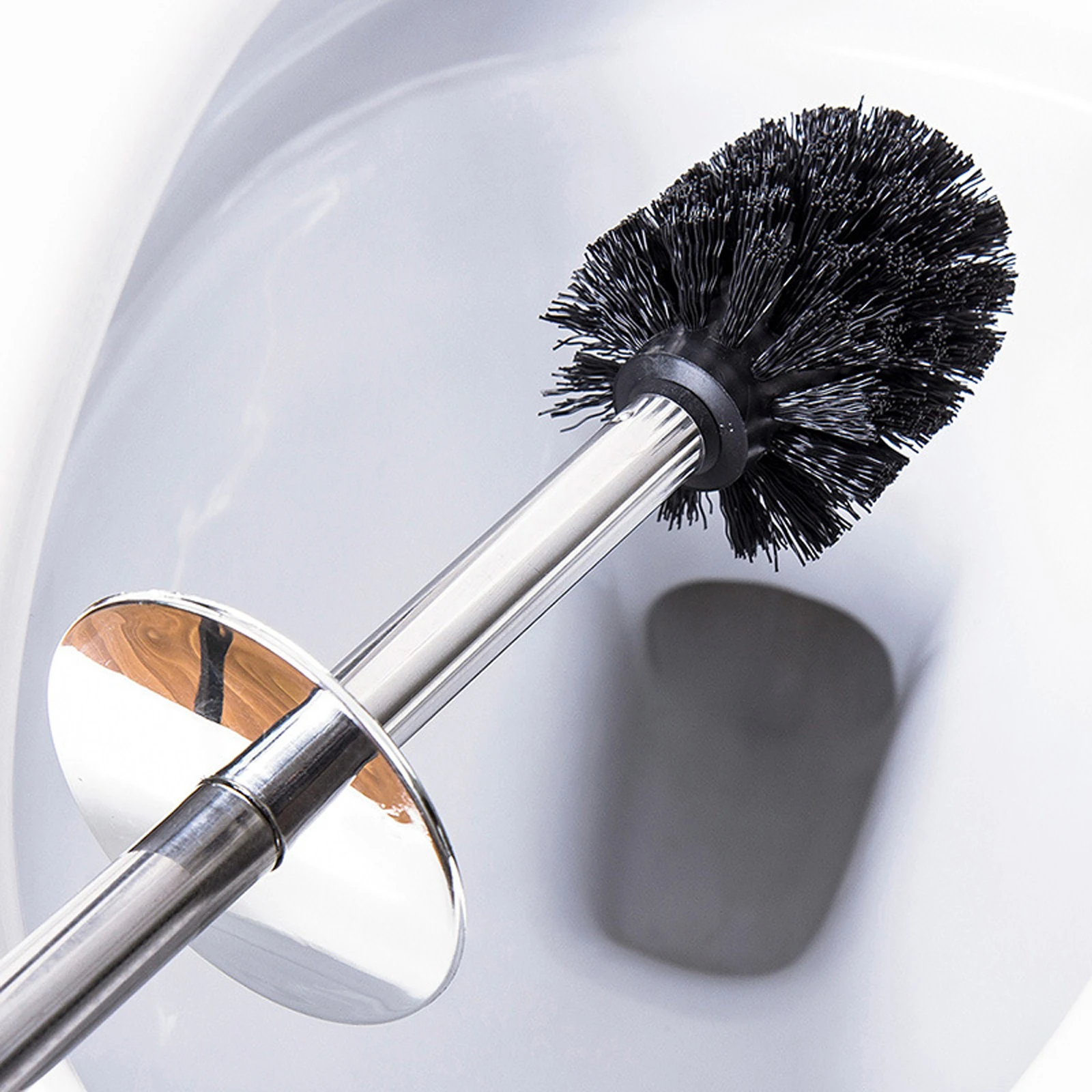 Bathroom Toilet Brush and Holder Sets Durable Stainless Steel Long Handle Toilet Bowl Brush