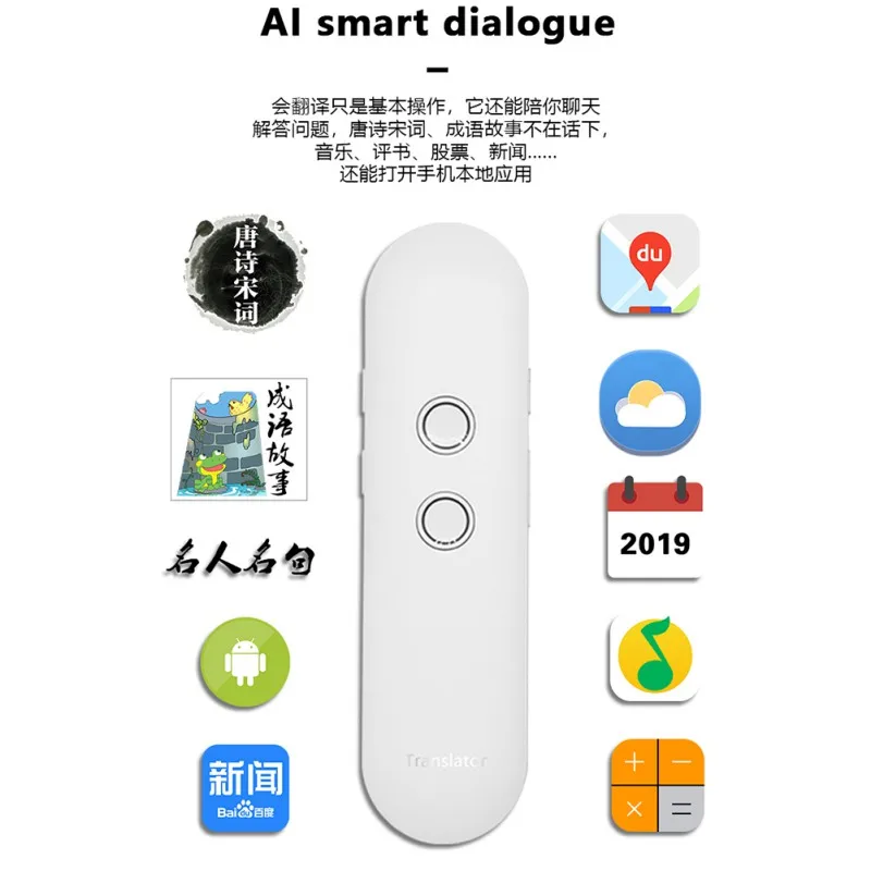 

Two Way Easy Translation Smart Voice Language Translator Portable Bluetooth 40+ Languages Instant Real-time language translator