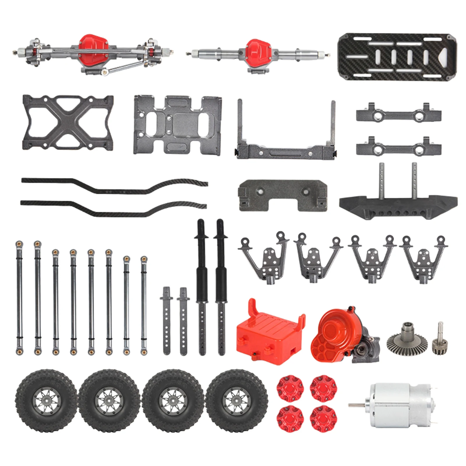 313mm Wheelbase Metal Chassis Frame With 540 Motor & Carbon Steel Gears for SCX10 1/10 RC Crawler Climbing Car DIY Accessory