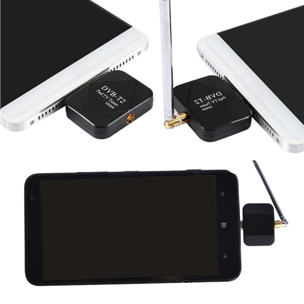 Мини Micro Настройщик USB ТВ приемник+ антенна для Android смарт-телефон планшет Цифровой DVB-T2 DVB-T мини ТВ приемник+ антенна
