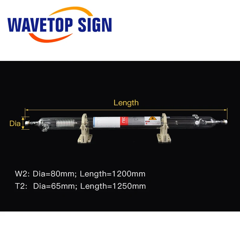 WaveTopSign Reci W2/T2 90 Вт 100 Co2 лазерная трубка диаметром. 80 мм/65 мм Питание HY DY10 для