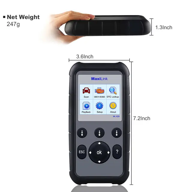 AuteI OBD2 診断機　ML629 未使用品 AuteI OBD2 診断機 ML629 未使用品 Autel ML629 OBD2スキャナ自動車車