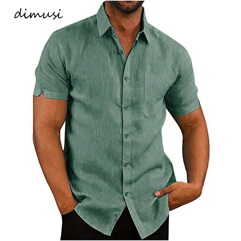 DIMUSI Summer Men's Shirts Casual Male Linen Short Sleeve Shirts Mens Solid Color Breathable Business Shirt Clothing DIMUSI Summer Men's Shirts Casual Male Linen Short Sleeve Shirts Mens Solid Color Breathable Business Shirt Clothing
