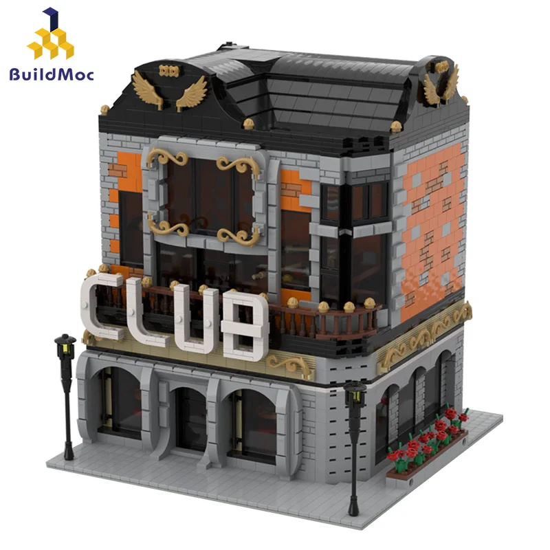 

Buildmoc City Street View The Old Club Model Set Creator Expert Modular Buildings Blocks Bricks Toy Christmas Gift For Children