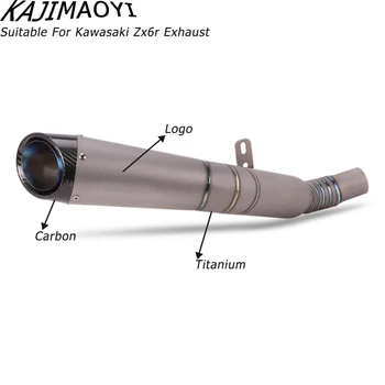 

Full System Titanium Alloy Slip On For Kawasaki ZX6R Motorcycle Exhaust Escape Modifed Titanium Front Link Mid Pipe Manifold