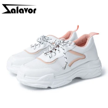 

ZALAVOR Size 29-43 Women Vulcanized Shoes Teens Cross-Tied Platform Thick Bottom Fashion Shoes Women Dating Sneakers