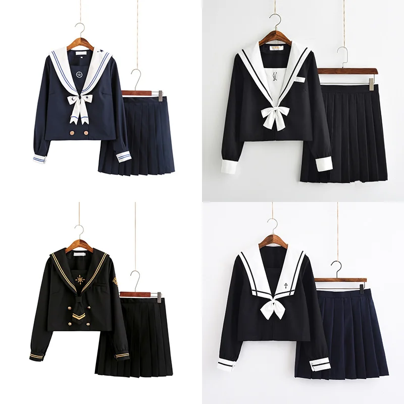 School Dresses Jk Uniform Apricot British Style Sailor Suit Anime Form Pleated Skirt Dress For High Girls Student | Тематическая