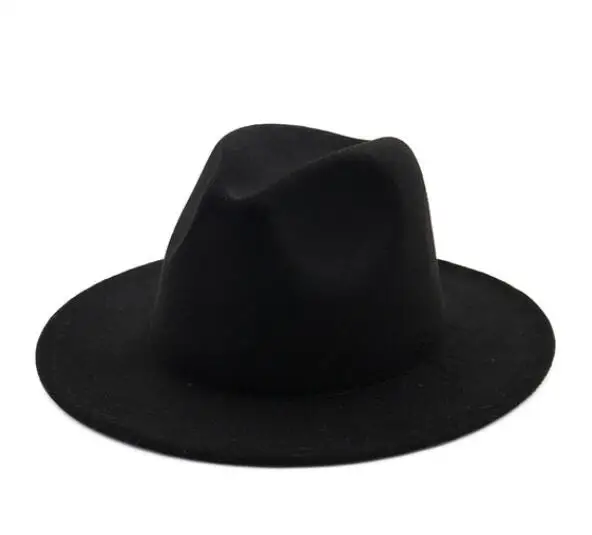 YOYOCORN Hawkins фетровая Кепка с широкими полями дамская шляпа Trilby Feminino Женская Мужская джазовая церковная Крестный отец шляпы сомбреро шерстяная фетровая шляпа - Цвет: 11