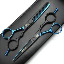 5,5 дюймов черные синие японские 440C ножницы высокого качества Парикмахерские ножницы для резки и филировочные ножницы парикмахерские ножницы