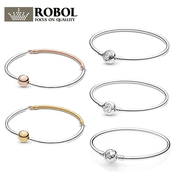 

PDB SL 18 Quality Original 925 Sterling Silver DIY Bracelet With Original Logo New Bracelet for Women's Gift Free Shipping