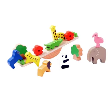 

Early Childhood Education Toys Parent-Child Interactive Games Children's Toys Family Wooden Animal Seesaw Building Blocks
