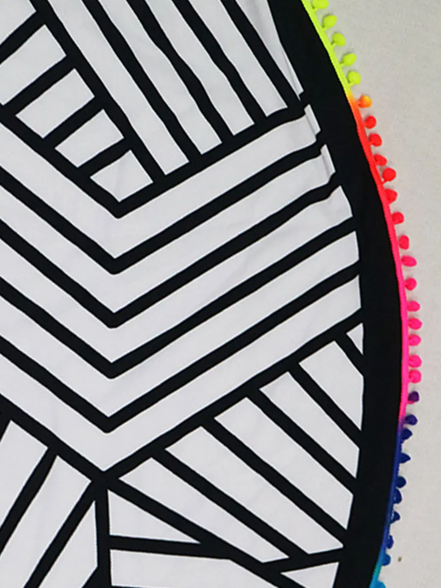 Алиэкспресс Европа и Америка стиль круглые полосы сустава красочные мяч печатных пляжное полотенце многофункциональный открытый пикник M
