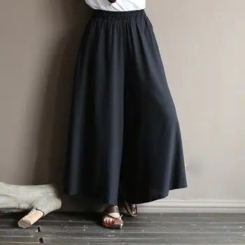 

Original Literature Lazy Wind Oversized Wide Leg Pants Elastic Waist Drop Feeling Nine Big Leg Spring And Summe