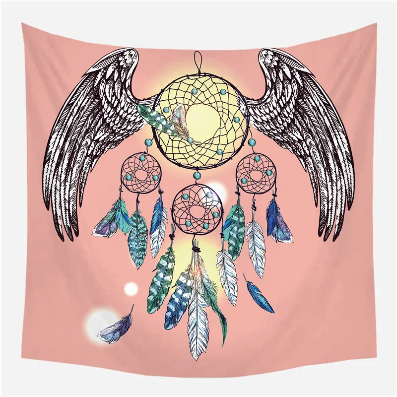 

Large Dreamcatchers Printed Tapestry Wall Hanging Patterns Feather Hippie Blanket Bohemian Decor Tapestry Decoration for Bedroom